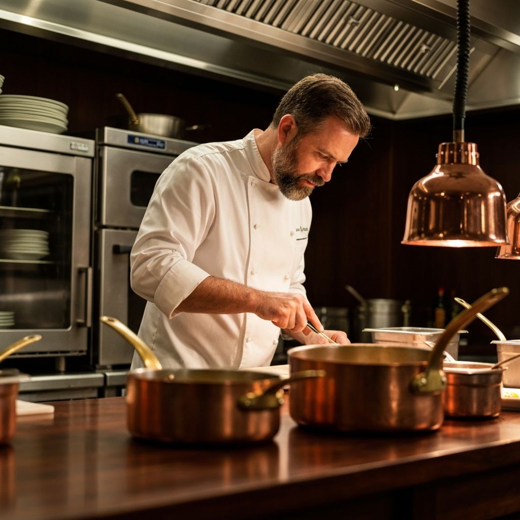 Executive chef in professional hotel kitchen